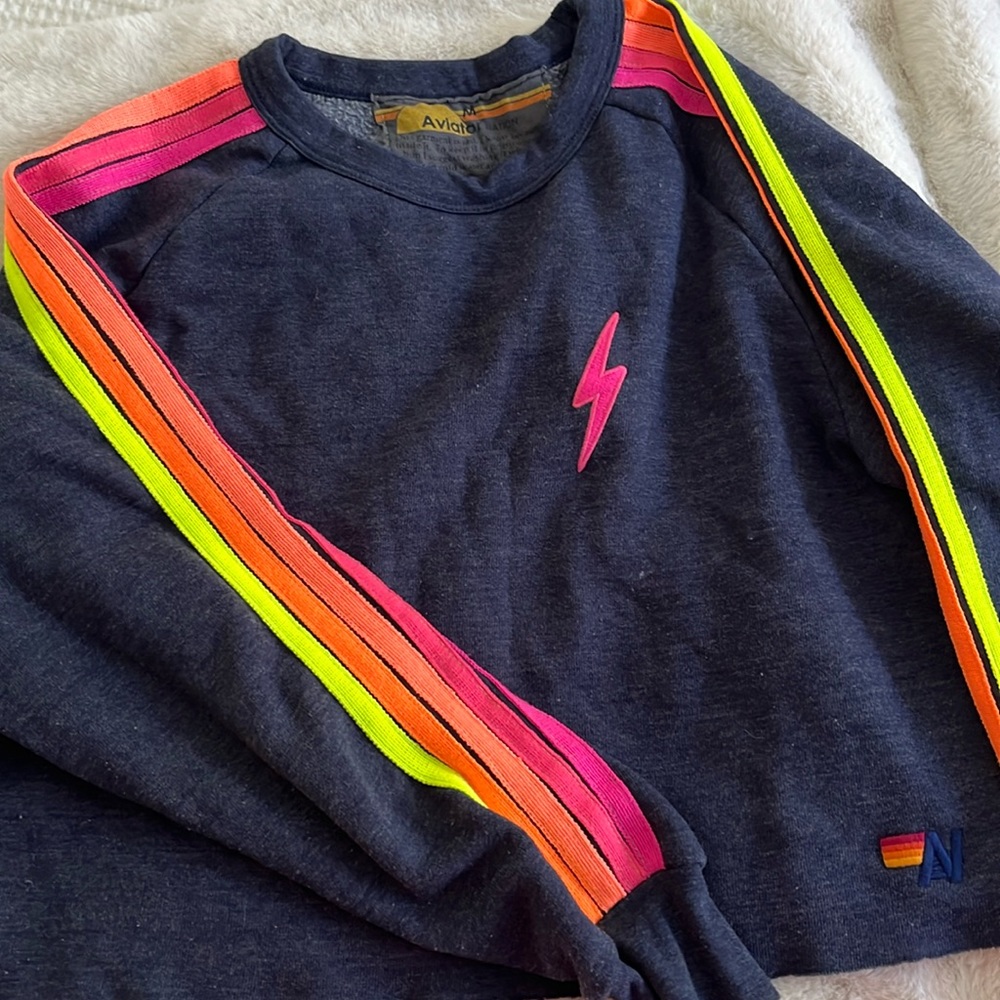 Aviator nation cropped crew neck